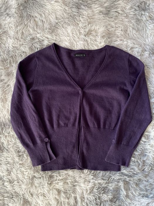 Fioletowa narzutka sweterek na guziczek M 38 mohito basic