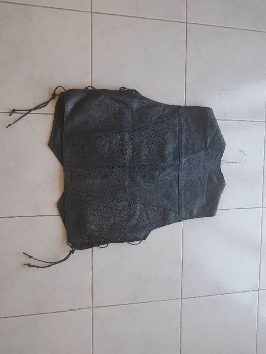 Colete cabedal motard