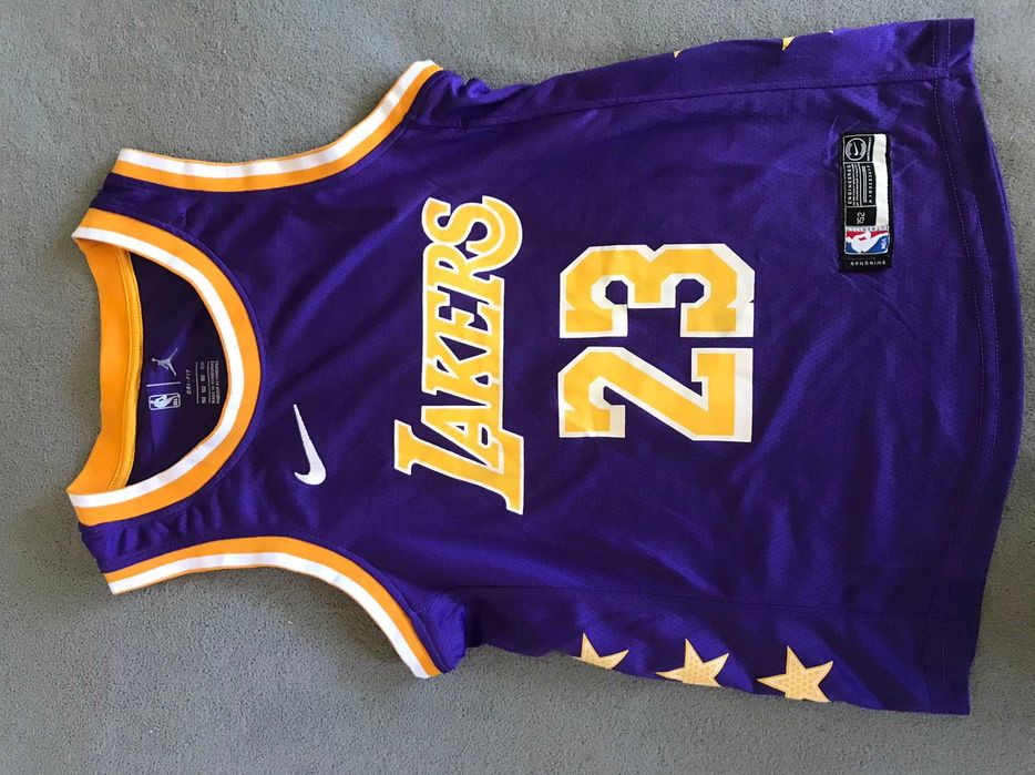 Майка подростковая Air Jordan Dri-Fit Nba Swingman Jersey Los Angeles Lakers Statement Edition Lebron James Violet 506038-318727 на рост 147–158 см