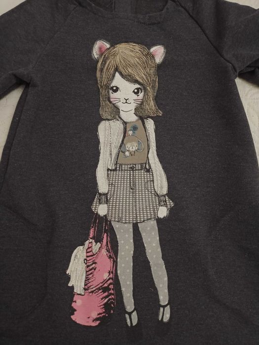 Śliczna sukienka tunika cieplejsza H&M 98/104 stan bdb