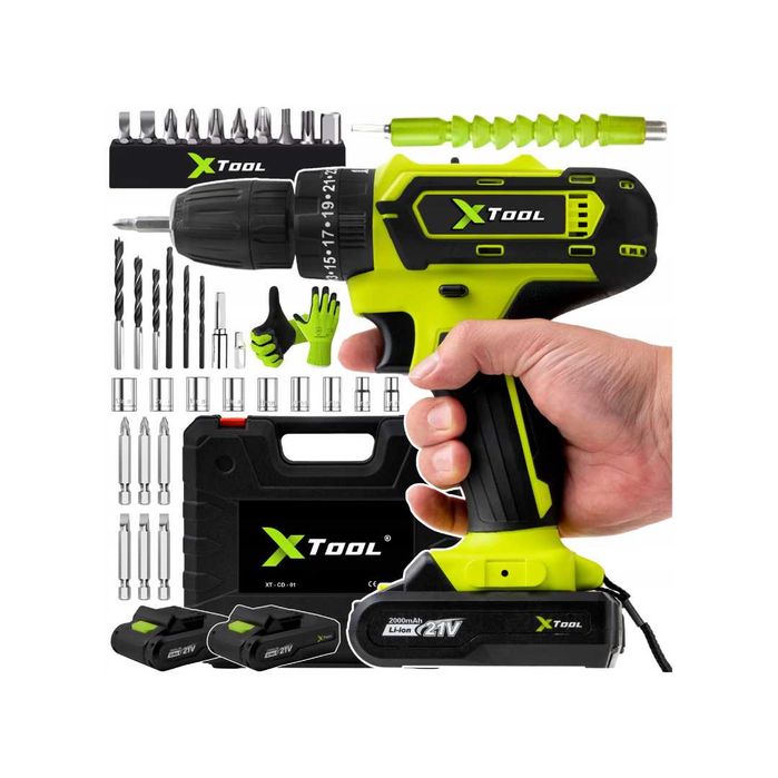 Wiertarko wkrętarka udarowa akumulatorowa wkrętak zakrętarka 2xAku 21V