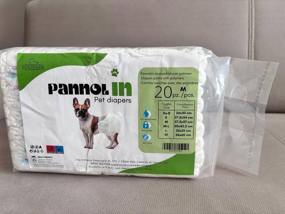 Pieluchy dla psów rozmiar M, 20 sztuk, Zoopark
