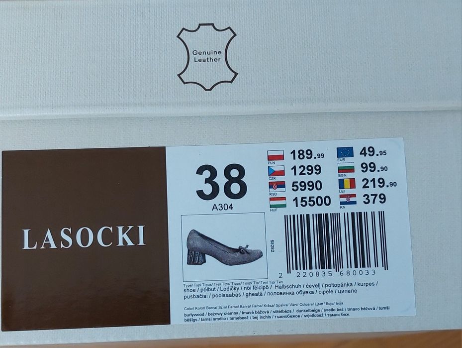 Zamszowe półbuty rozm 38