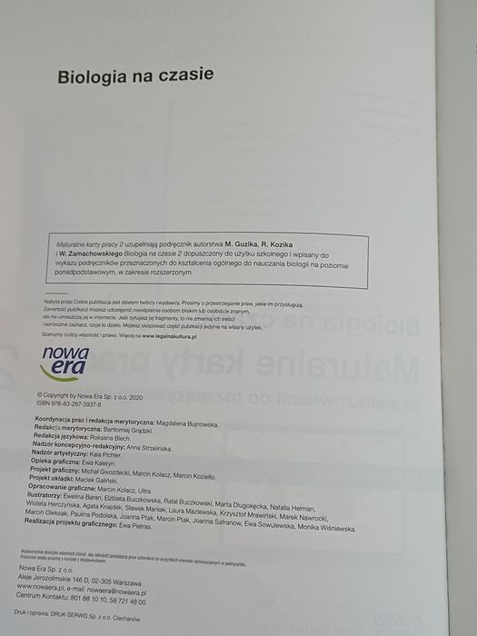Biologia na czasie 2 . Maturalne karty pracy
