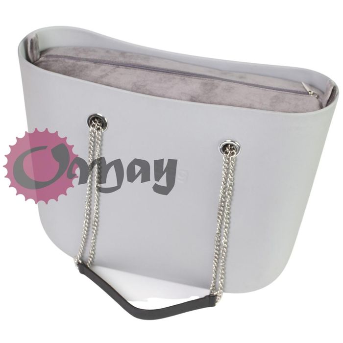 Szary Welur organizer do OBAG STANDARD Velvet 2 kieszenie wkład OMAY