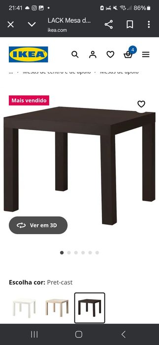 Mesa de apoio gama Lack Ikea