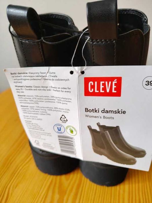 Nowe botki Cleve rozmiar 39 Okazja
