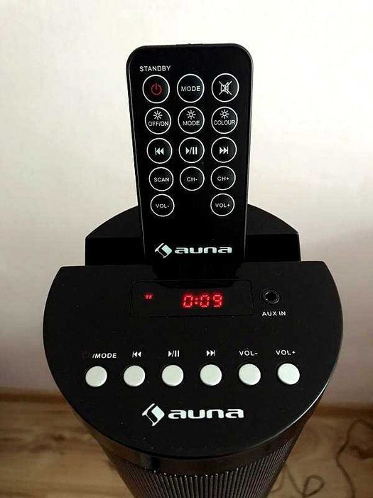 Колонка Auna Light Up Tower 40 W BТ LED USB FM черная
