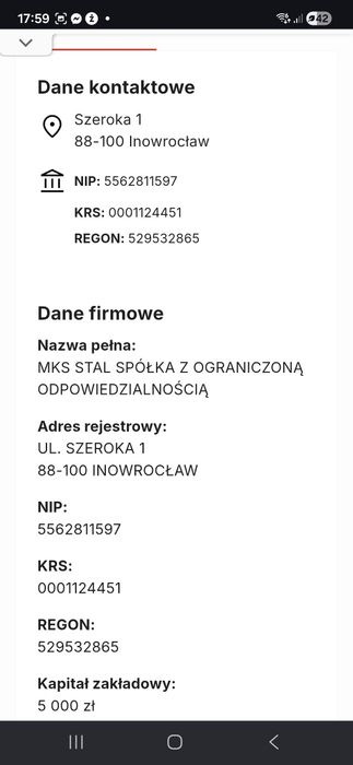 Ostrzegam przed tą Firmą  MKS STAL Sp.z.o.o  w  Inowrocławiu