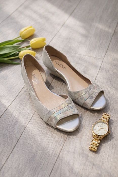 Eleganckie skórzane baleriny Venezia numer 37