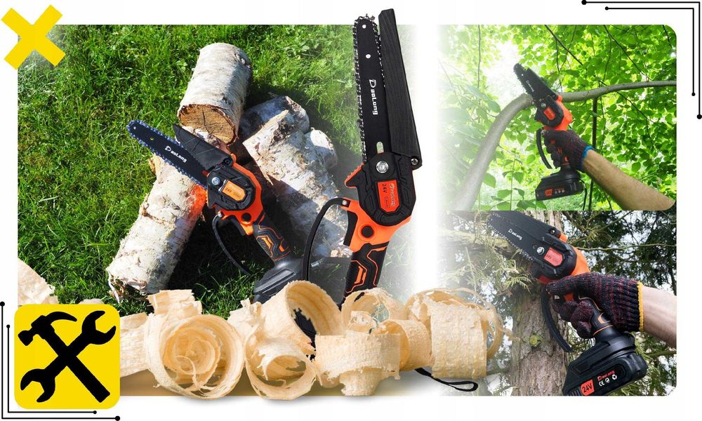 Piła Łańcuchowa AKUMULATOROWA PILARKA 6cal Do drzewa Bezszczotkowa