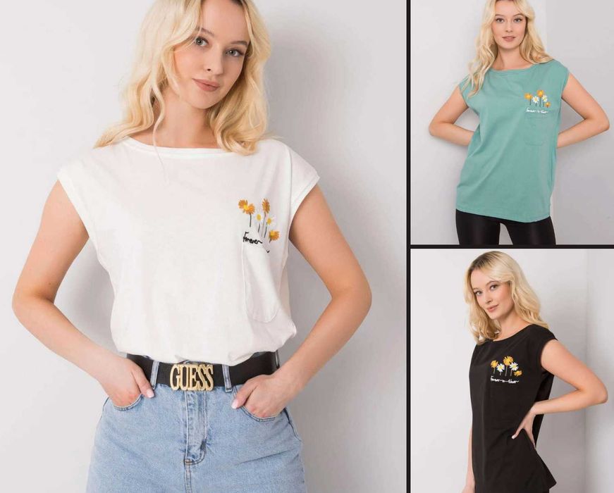 -> Bluzka bawełniana - One Size - marki: FANCY - mix kolorów