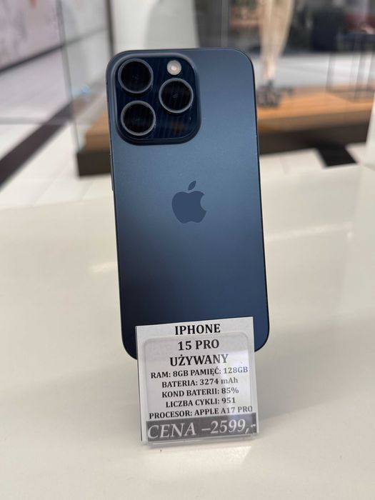 iPhone 15 PRO 128GB Bat. 85% Topcase Vivo *Raty 0%