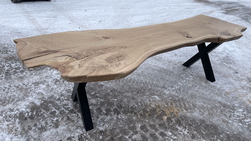 Stół dębowy, monolit 275x82/65/103