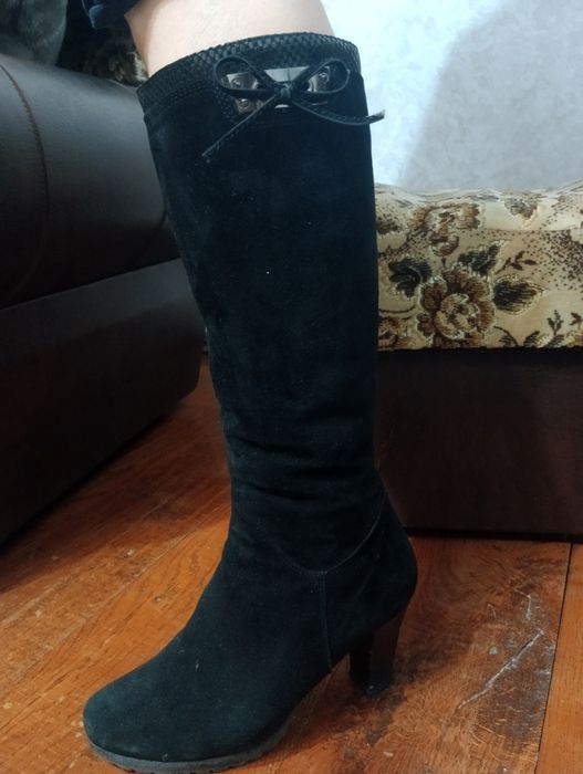 Сапоги з натуральної замші