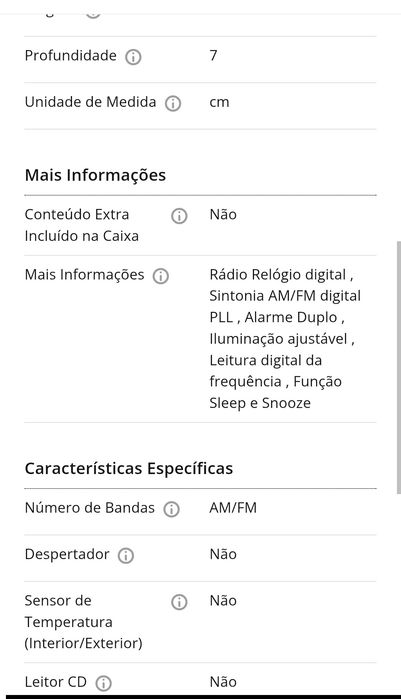 Rádio Relógio SOUNDMASTER UR105BR