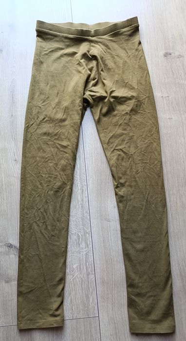 Zara legginsy dziewczęce khaki ciemna zieleń rozm 152