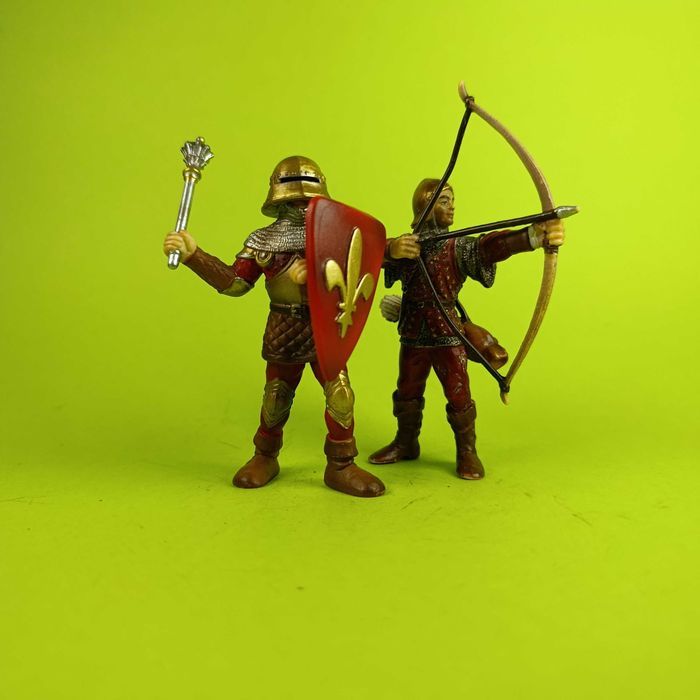 Schleich Rycerz figurka 2003r. 90mm Zestaw wojownik, łucznik FSH #1079