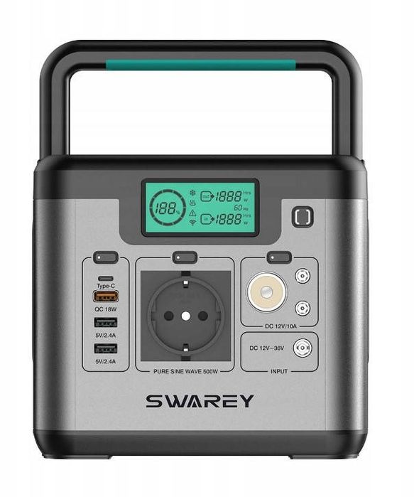 Портативна електростанція SWAREY S500 518/Вт/год (пікова 1000 Вт)