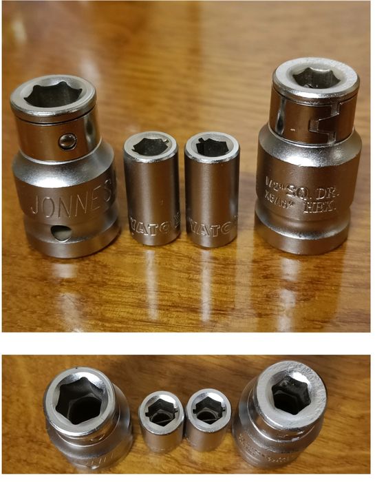 Ударные головки 1/2" Cr-Mo, переходники.