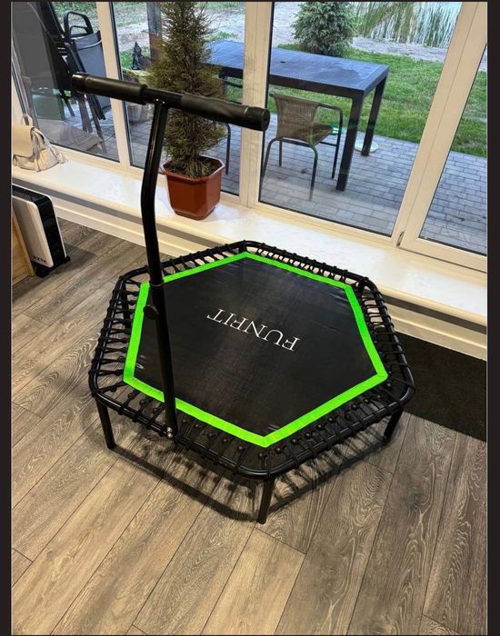 Батут для занять фітнесом із ручкою FunFit 127 см Green