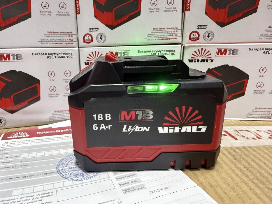 Акумуляторна батарея Vitals ASL 1860n-10С (6 Ампер) / Гарантія 1 рік