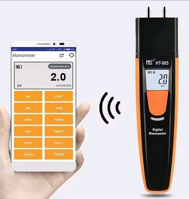 Діференціальний манометр HTi HT805А Bluetooth