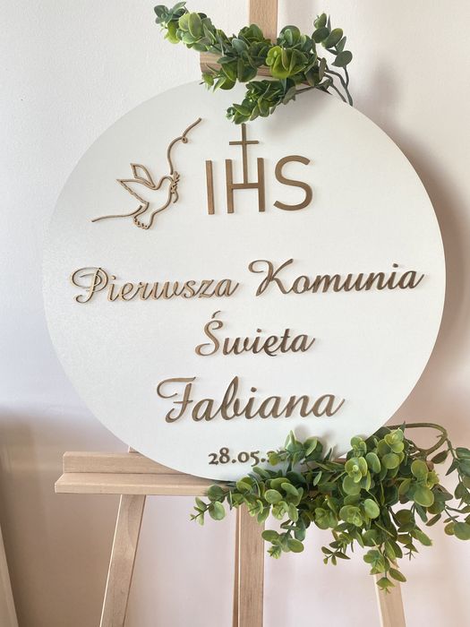 Tablica powitalna Koło - Komunia, Chrzest, Wesele 50 cm