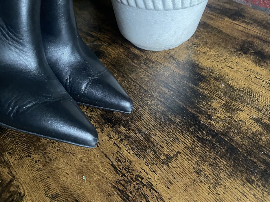 Botki klapki na obcasie Anja Rubik Mohito 39 skórzane czarne