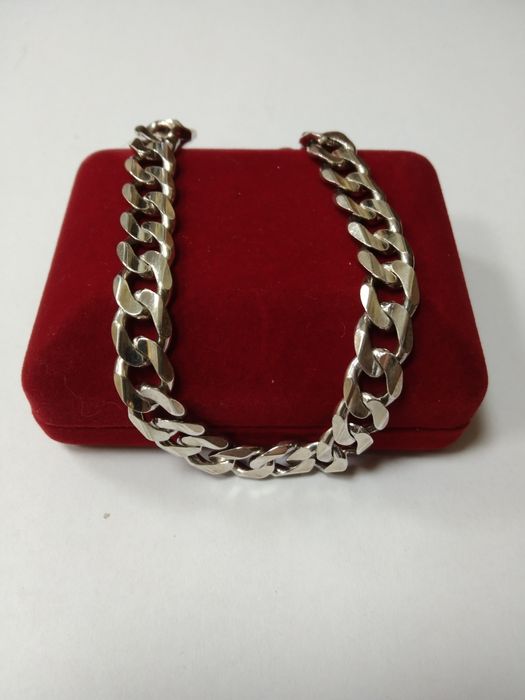 Srebrna bransoletka splot pancerka srebro 925 długość 22cm