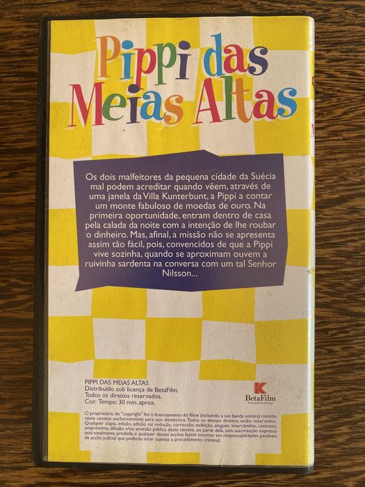 Cassete VHS pippi das meias altas