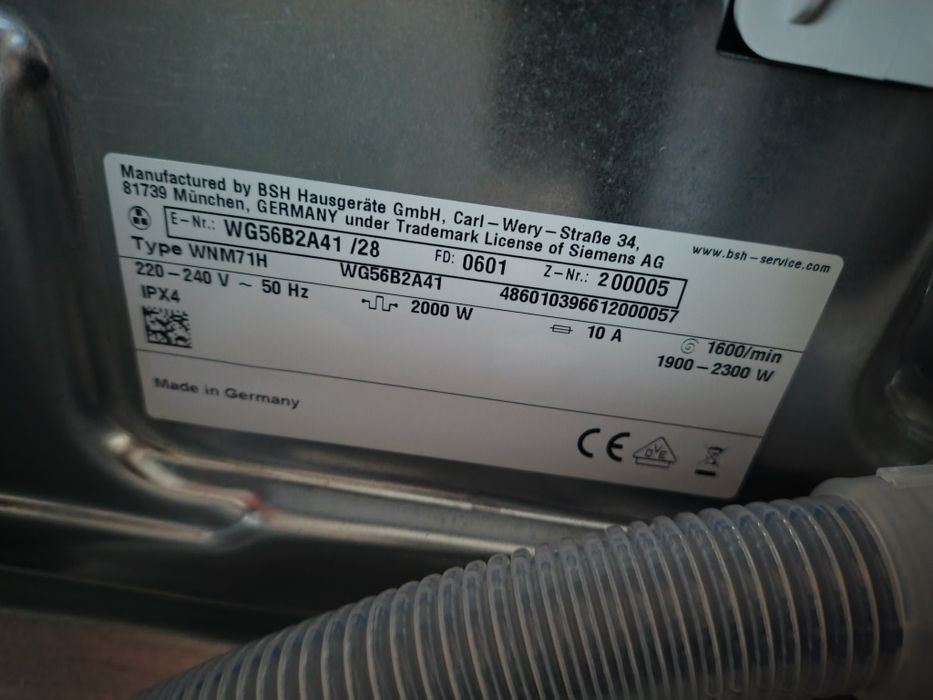 Outlet AGD Nowa Pralka Siemens iQ700 WG56B2A41