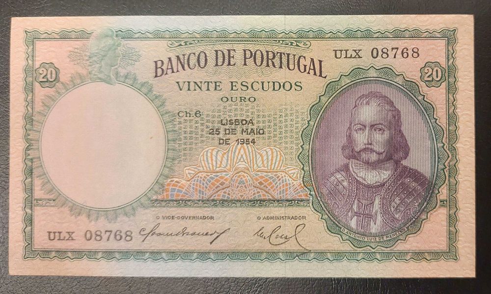 20 escudos 1954 bela