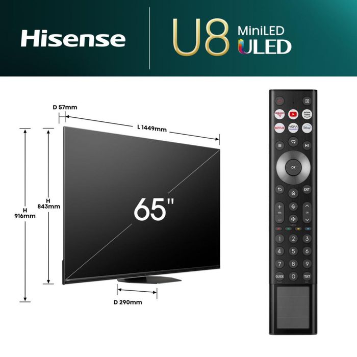 Телевізор Hisense 65U8NQ MiniLed у Наявності‼️