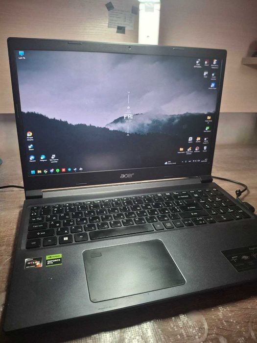 Ноутбук Acer Aspire 7 A715-43G-R8JR (NH.QHHEU.00H) Charcoal Black / AMD Ryzen 7 5825U / RAM 16 ГБ / SSD 512 ГБ / nVidia GeForce RTX 3050 Ti, 4 ГБ