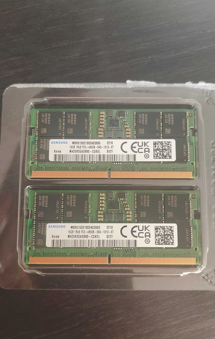Memórias RAM Samsung 32GB (2x16GB) DDR5 4800 SODIMM