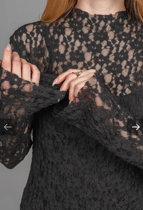 Vestido de renda floral - Preto absoluto