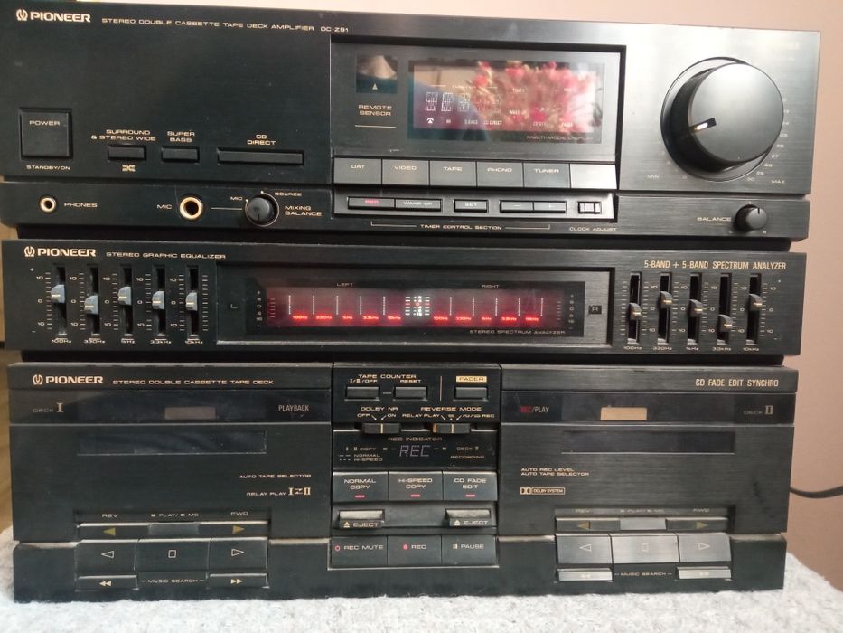 Zestaw Pioneer  Amplituner Magnetofon Deck - opis .