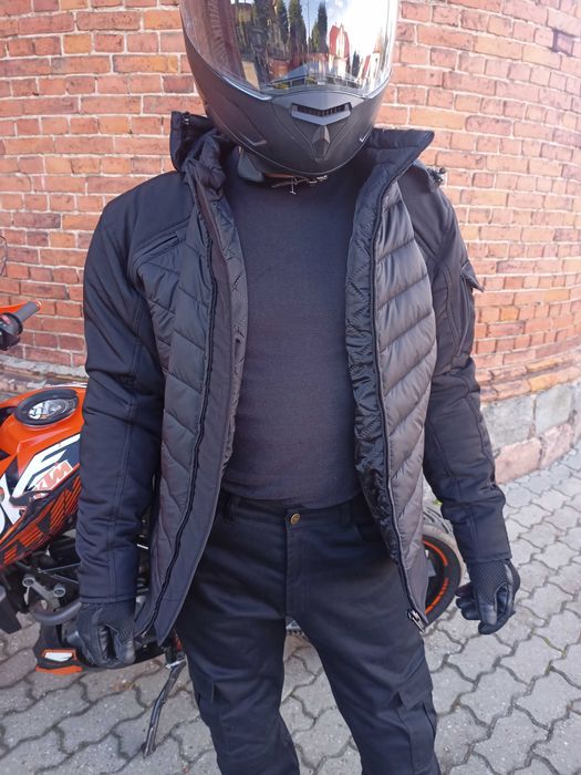 Lekka Bezpieczna kurtka Motocyklowa Czarno Siwa Ochraniacze  Nowość