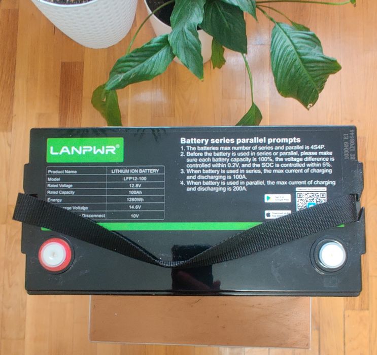 LiFePO4 аккумулятор LANPWR 12.8V 100Ah (Bluetooth, BMS)