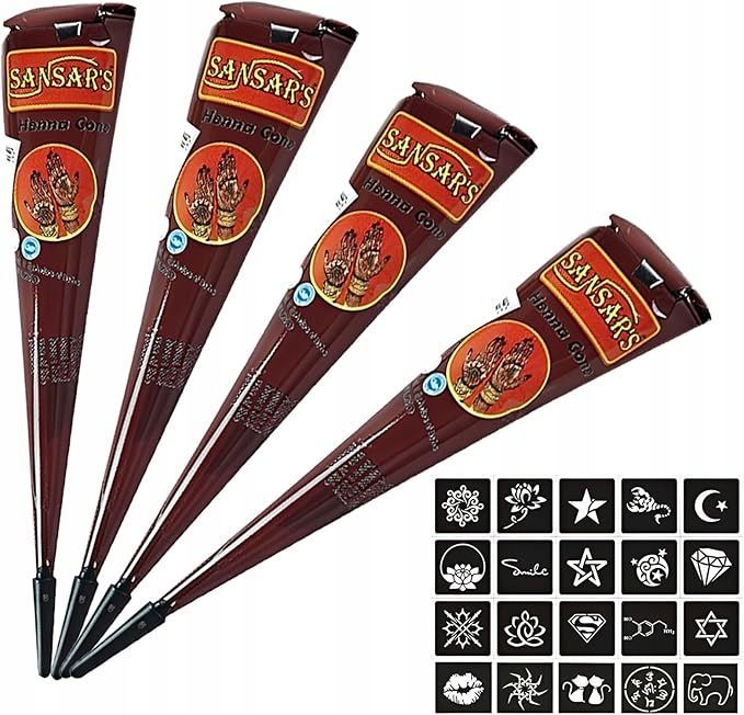 opakowanie 4sztuk henny brązowa bez amoniaku przyjazna dla skóry