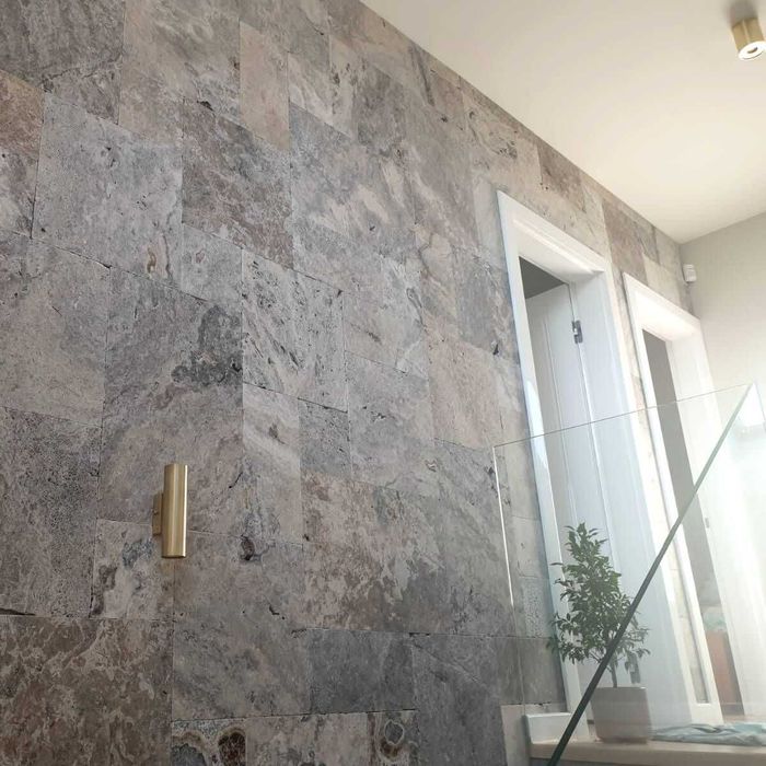 Trawertyn Silver Ash - Kamień Naturalny - Komplet Rzymski