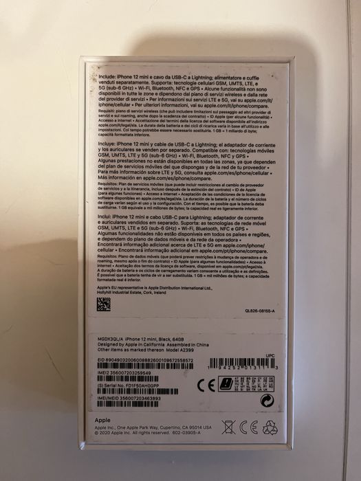 Caixa de iphone 12 mini