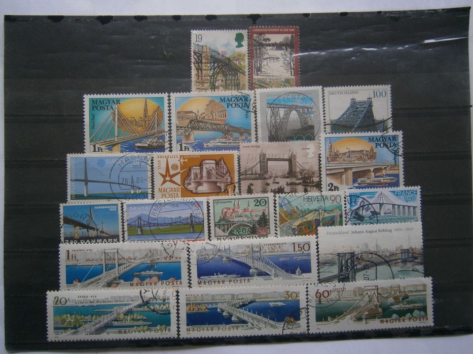 21 selos do tema Pontes todos diferentes