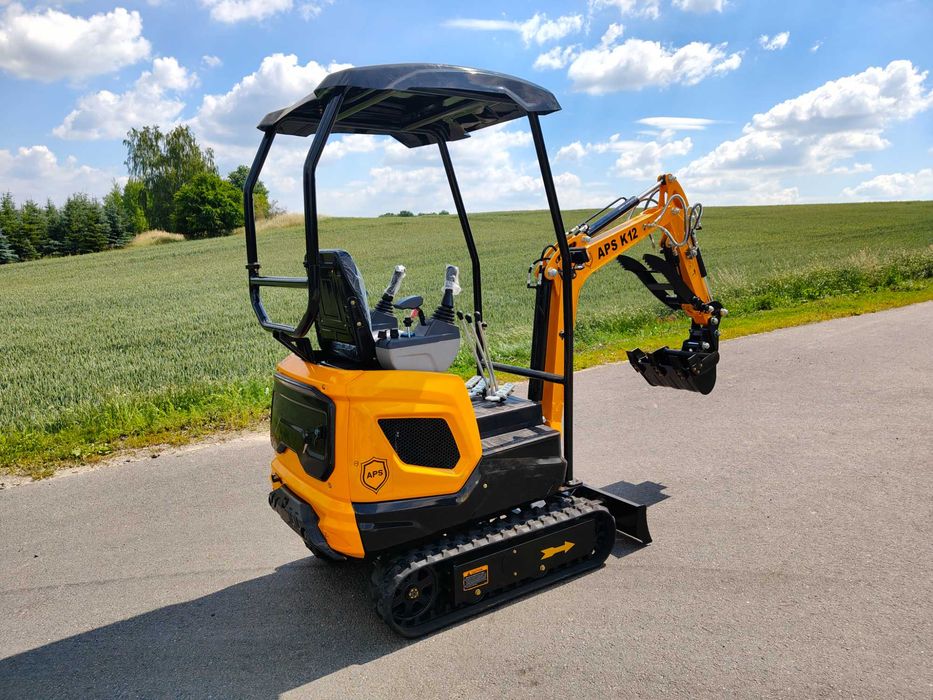 Minikoparka APS K12 | 950 kg | Wąska 93 cm | Gwarancja | Serwis | Joystick | KOOP 7kW