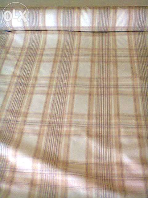 Tecido Decoração Beige branco cinza xadrez