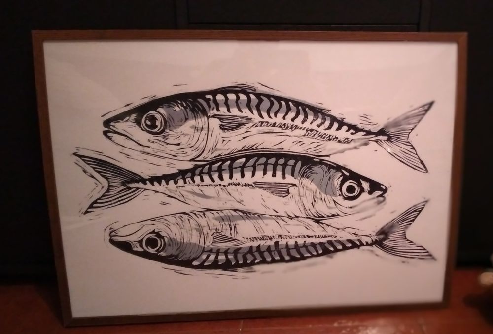 Moldura "Sardinhas", 0 73cm x 0,52 cm
