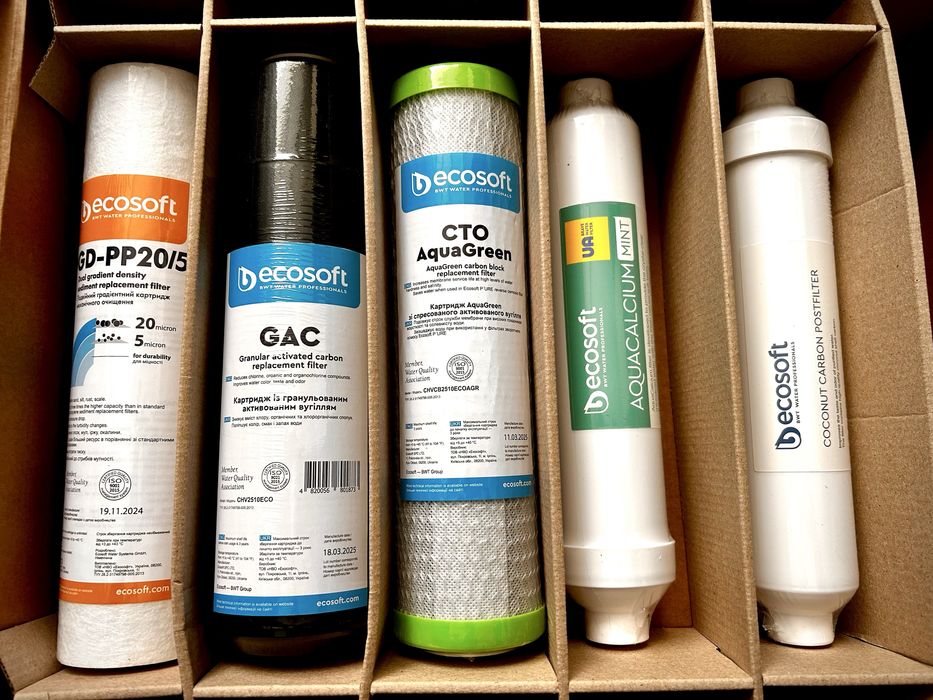 Комплекти картриджів до осмосів Ecosoft PURE Balance, AquaCalcium Mint