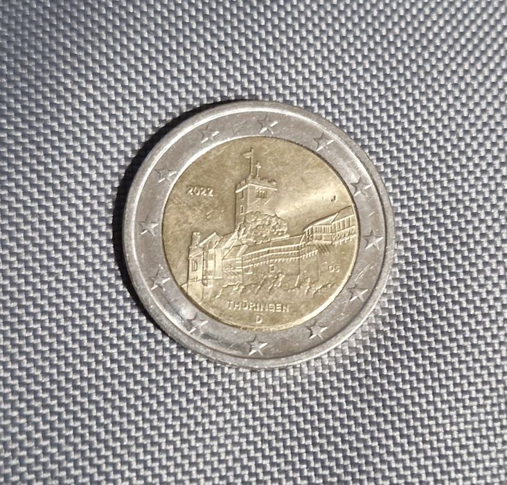Niemcy 2 euro 2022 Turyngia, Zamek Wartburg Mennicza