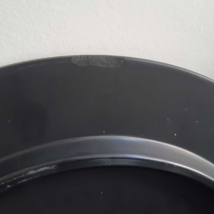 2 Pratos 4 Bandejas Melamina Preta imitar Pedra Expositor Alimentos